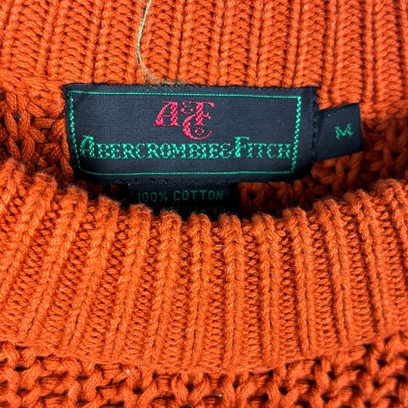 VTG 80s Abercrombie Fitch Men NWOT Sweater Sz M Fisherman Cotton Chunky Outdoor - Picture 4 of 8